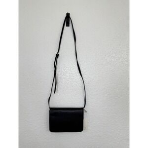 A New Day Black Faux Leather Flap Crossbody Bag‎